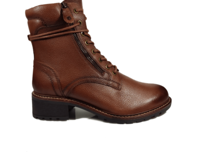 botines mujer marron piel
